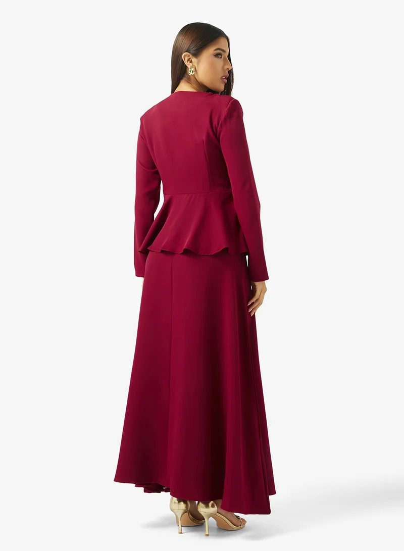 Khizana Peplum Top & Skirt Set